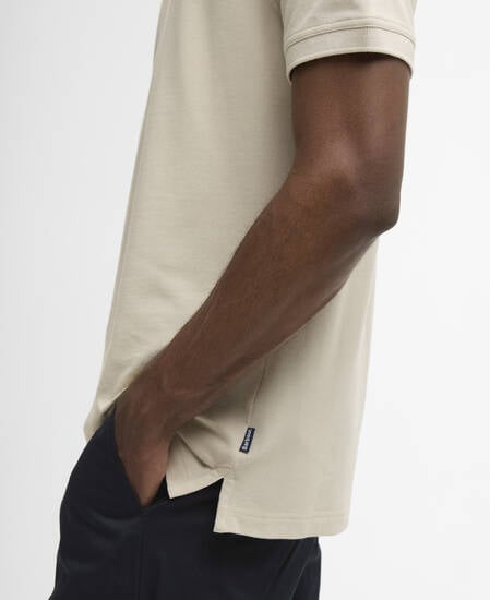 Reston Tartan Trim Tailored Polo Shirt Mist