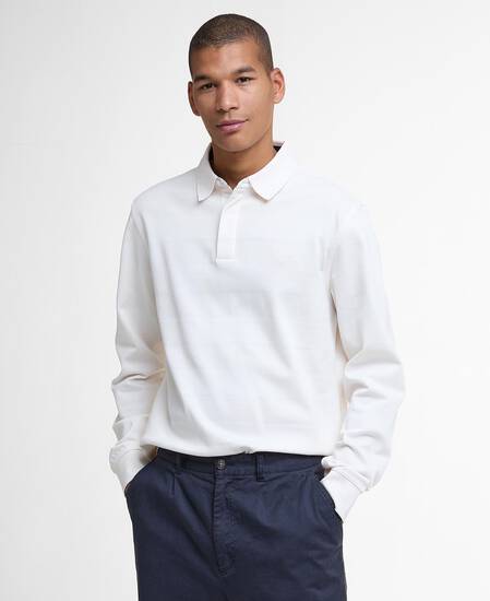 Polo a maniche lunghe leggermente aderente Waketown Whisper White