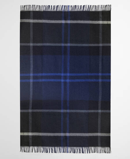 Barbour x ARKET Klippan Wool Blanket Blue