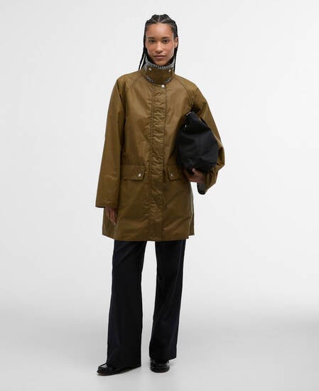 Giacca cerata Wren Sand/Navy Gingham Check