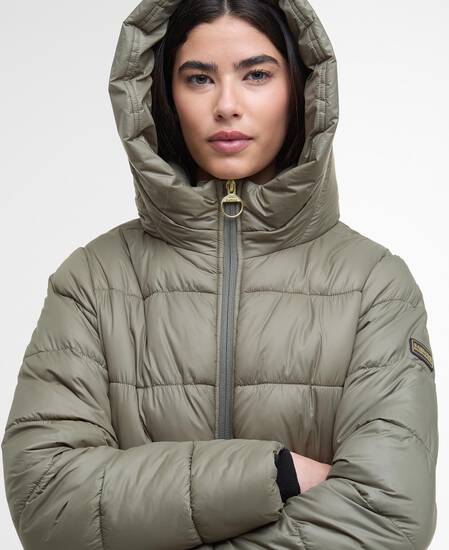 Olivios Longline Puffer Jacket Dusky Khaki