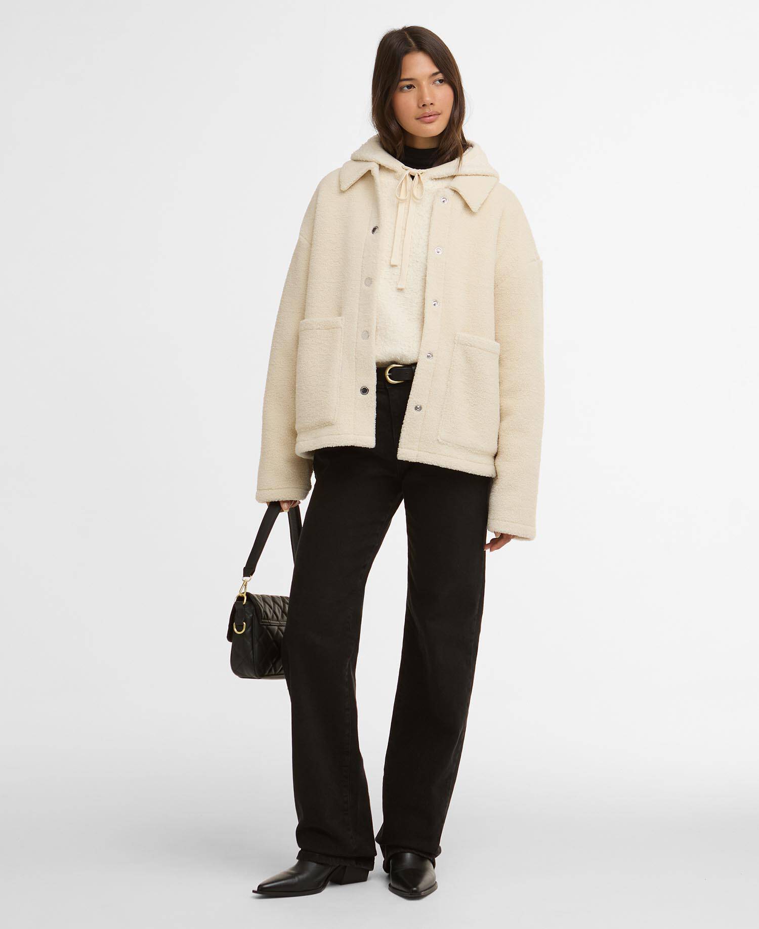 Rae Fleece Overshirt Bone White image number 1