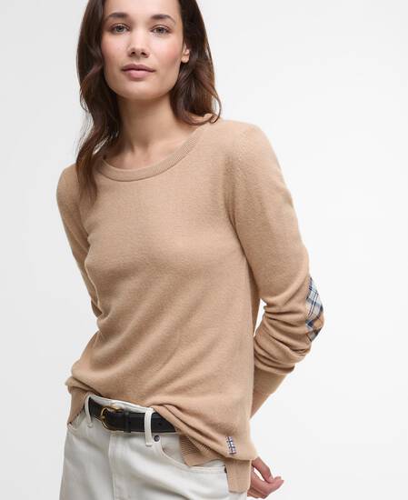 Felpa Pendle Crew Knit Pale Camel/Hessian