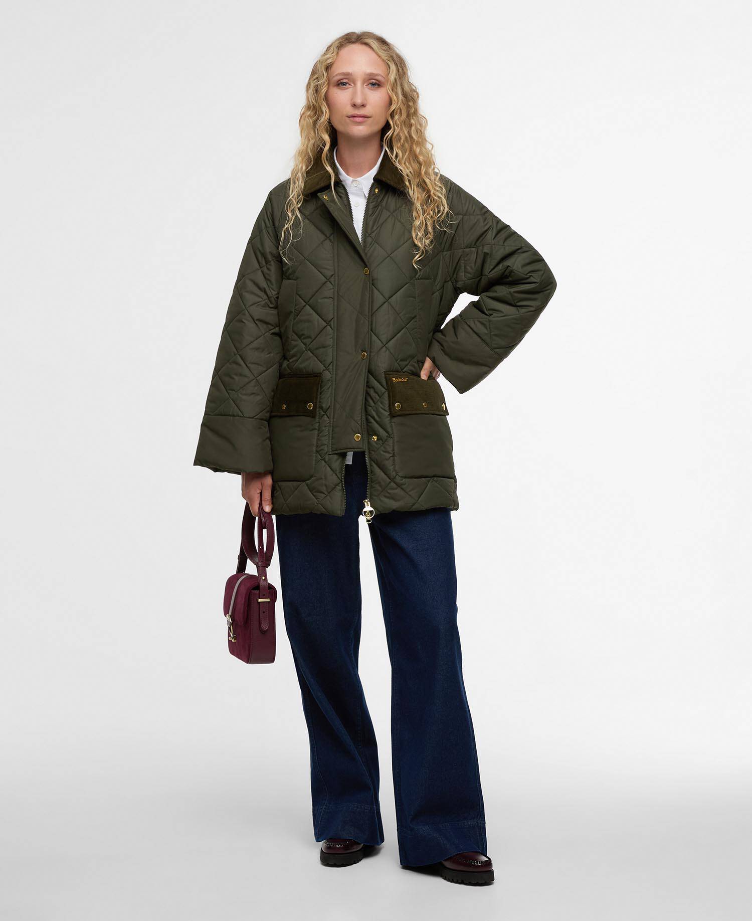 Aldburgh Quilted Jacket Olive/Ancient Tartan image number 1