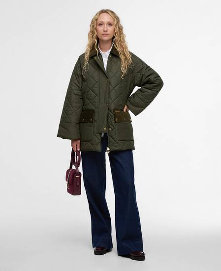 Aldburgh Quilted Jacket Olive/Ancient Tartan