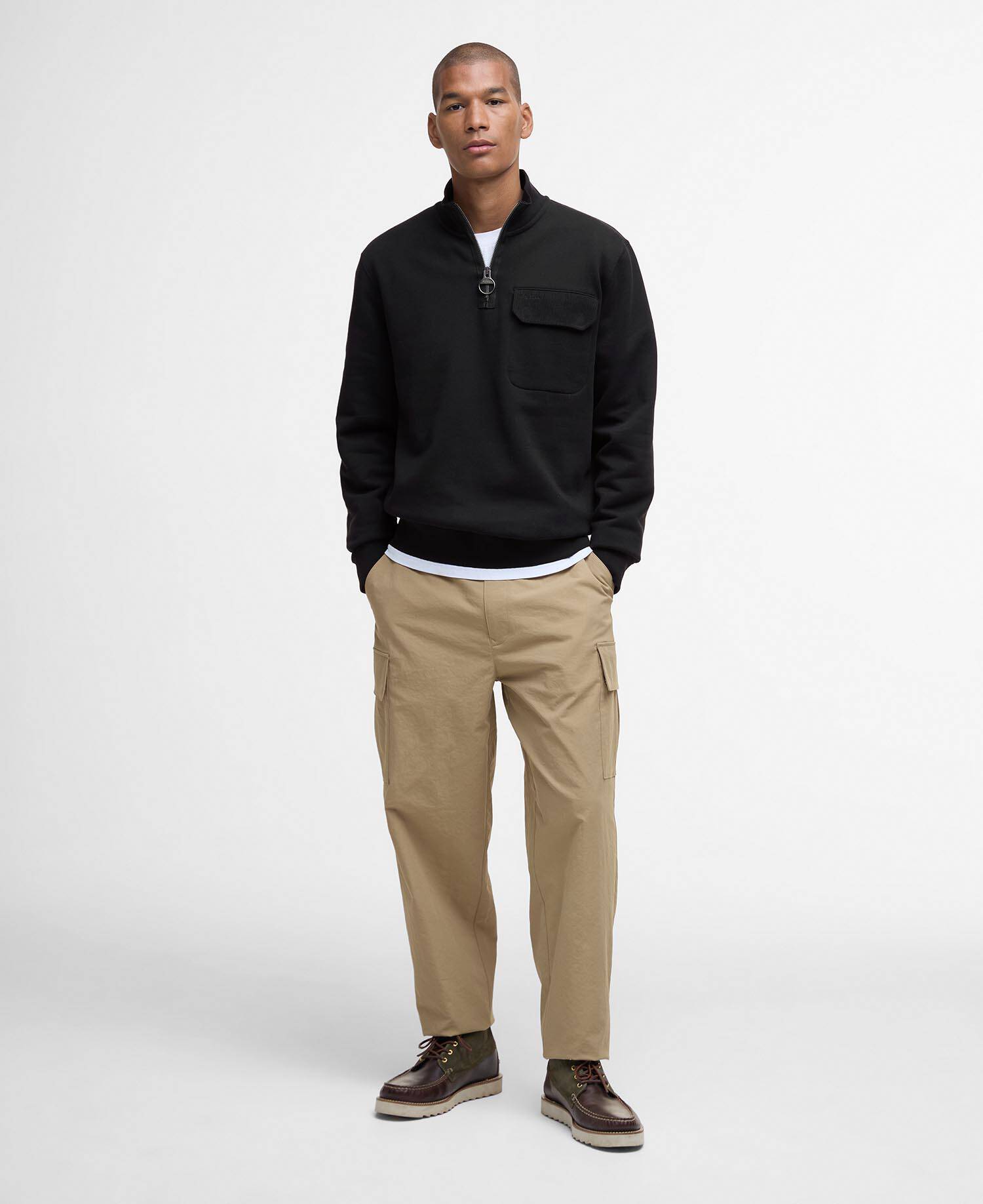 Lowgill Relaxed Quarter-Zip Sweatshirt Black image number 1