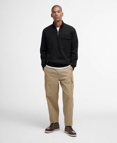 Lowgill Relaxed Quarter-Zip Sweatshirt Black