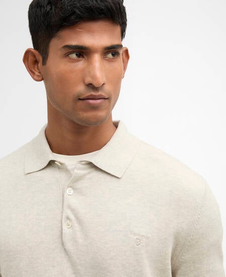 Langarm-Strickpoloshirt Pima Neutral