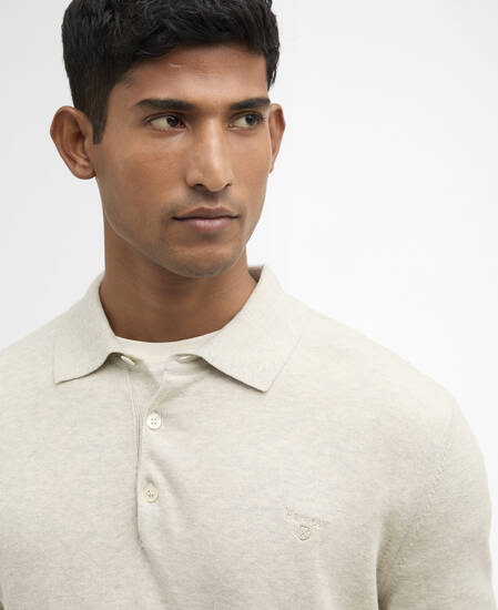 Pima Cotton Knitted Polo Shirt Neutral