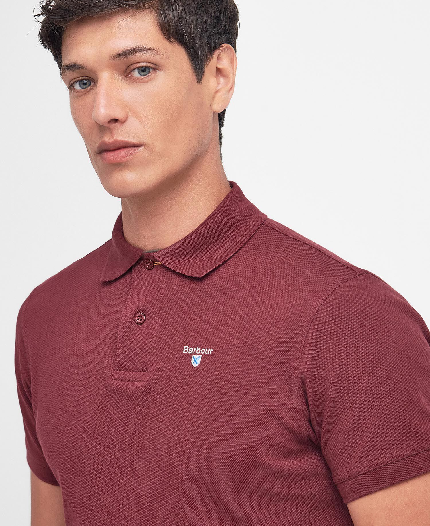 Tartan Pique Polo Shirt Ruby