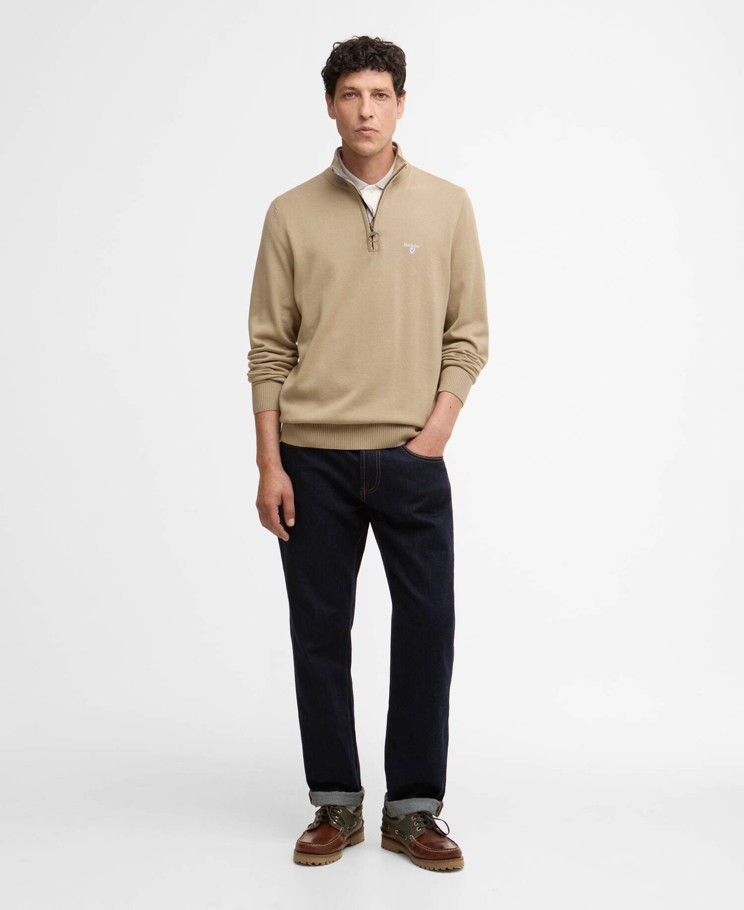Lingwood Compact Quarter-Zip Jumper Washed Stone image number 1