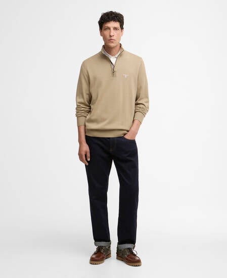 Pullover Lingwood Compact Cotton Half-Zip Washed Stone