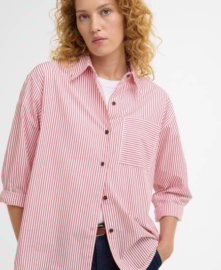 Polly Striped Relaxed Shirt Poppy Red Stripe