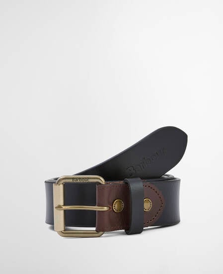 Contrast Leather Belt Black/ Brown