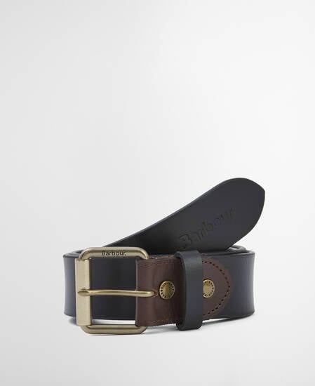 Contrast Leather Belt Black/ Brown