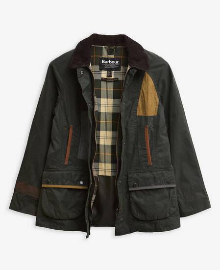 Barbour Re-Loved Beadnell Waxed Jacket - Size 10 Sage