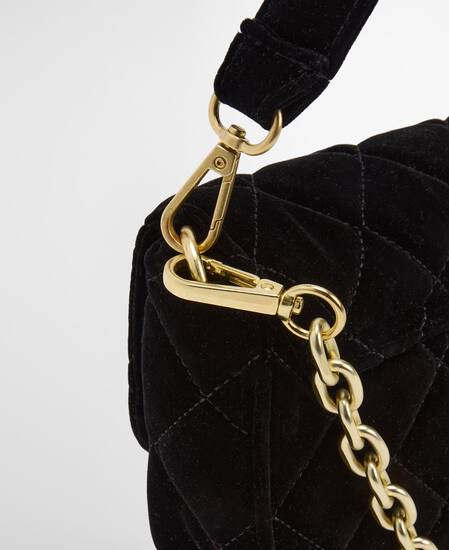 Mini borsa a tracolla trapuntata Soho Velvet Black