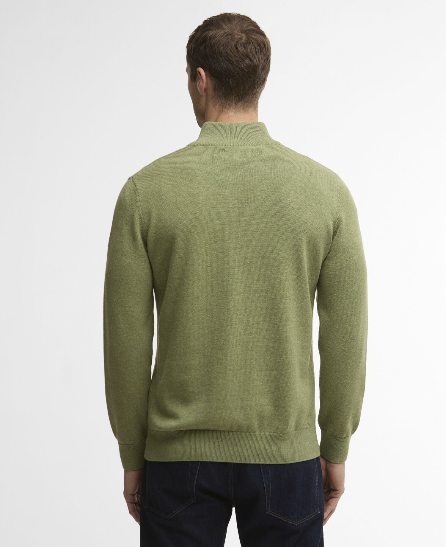 Felpa in cotone con mezza zip Laurel Green