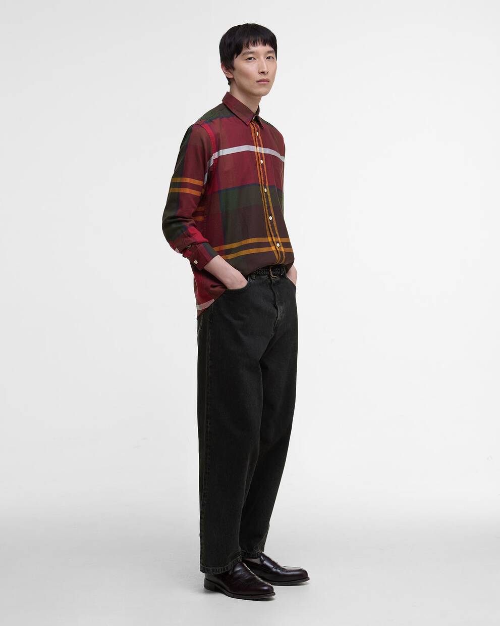 Renford Oversized Long-Sleeved Tartan Shirt