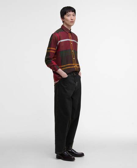 Renford Oversized Long-Sleeved Tartan Shirt Winterberry Tartan