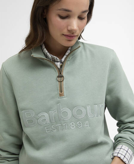 Maglione con zip corta Cynthia Blue Sage