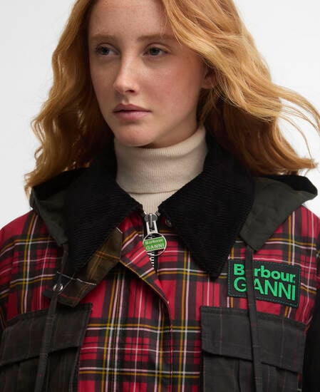 Barbour x GANNI Wachsjacke Peplum Tartan Classic/Royal Stewart/Charcoal/Classic Tartan