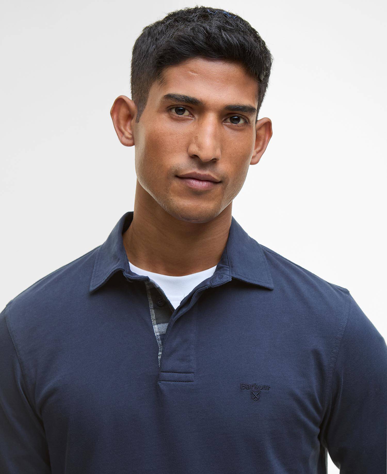 Margrove LS Tailored Polo Shirt Navy image number 3