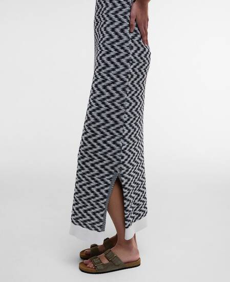 Olivia Knitted Midi Dress Cloud/Navy