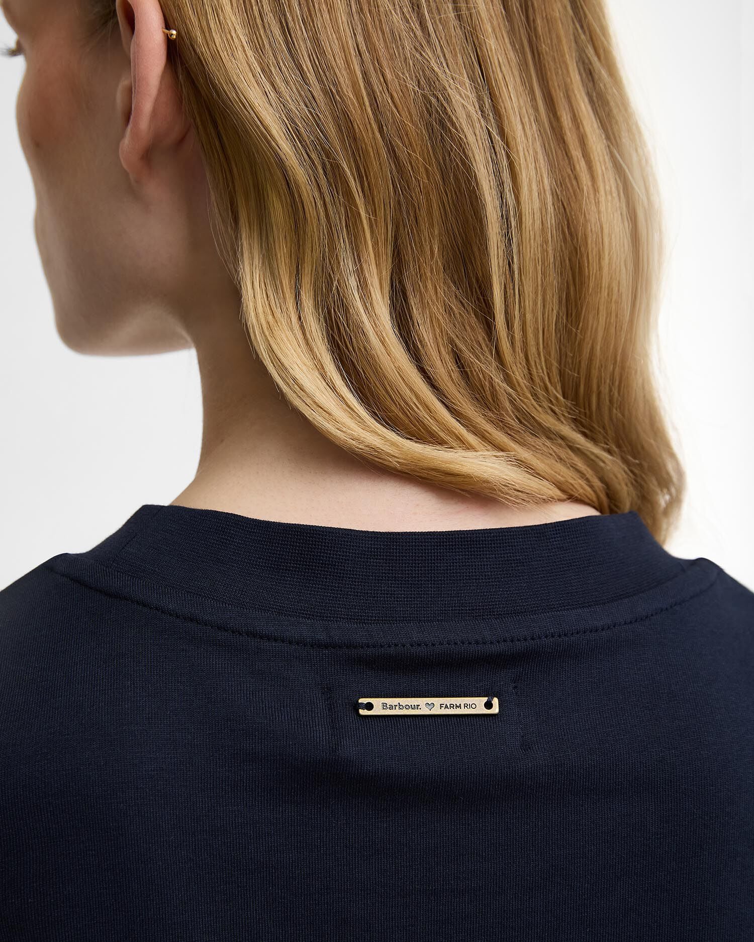 T-shirt oversize con stampa Wild Flower Barbour x FARM Rio Navy