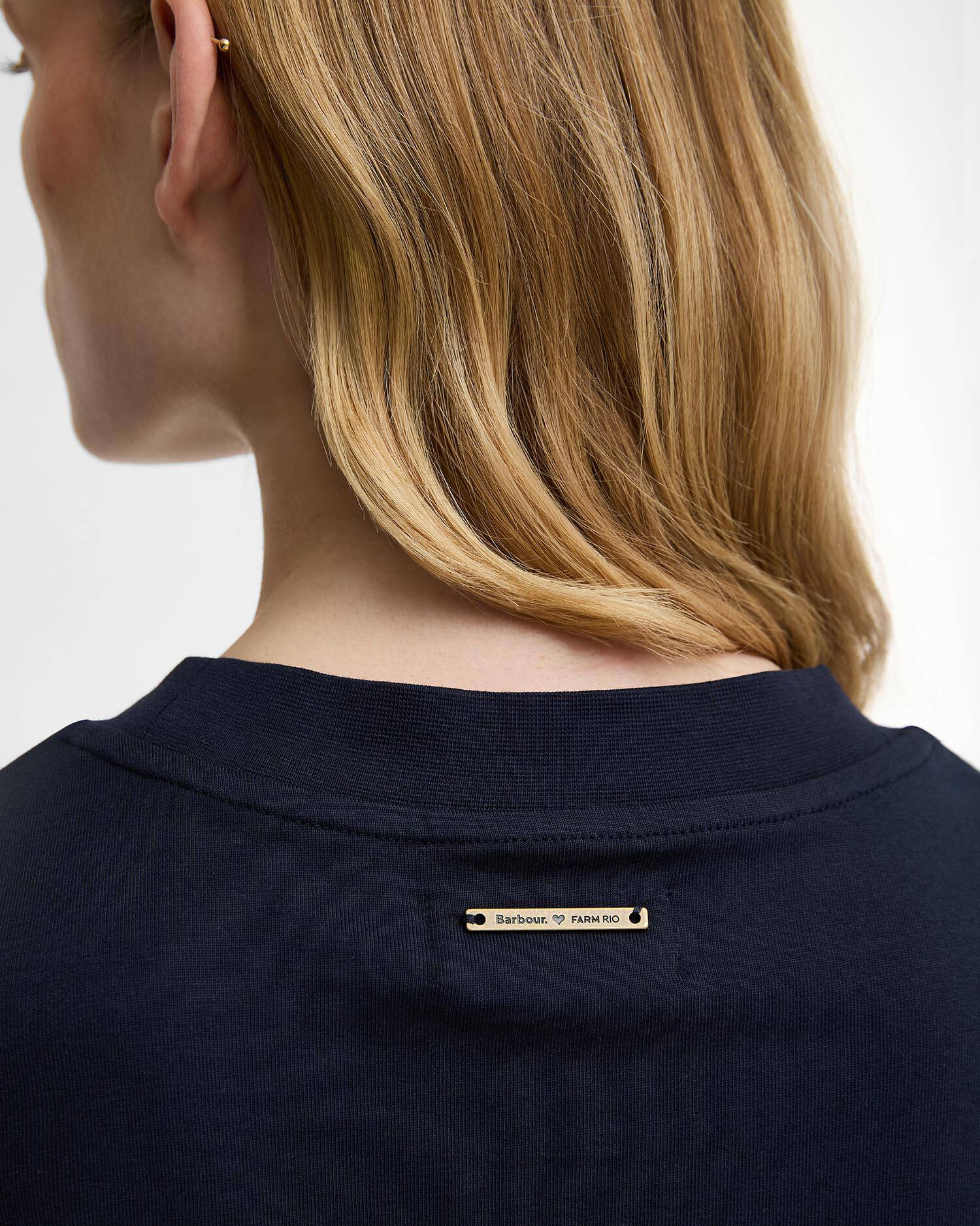 T-shirt oversize con stampa Wild Flower Barbour x FARM Rio Navy image number 4