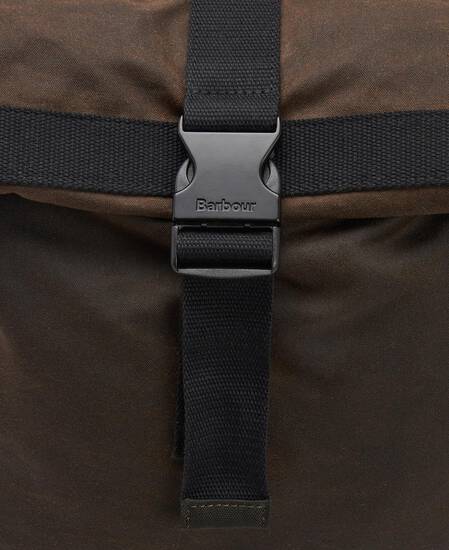 Field Roll-Top Waxed Backpack Olive-Black