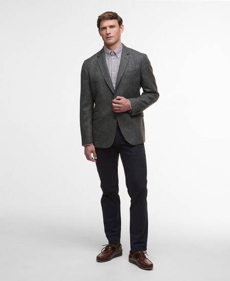 Blazer con motivo a spina di pesce Firth Moons Grey