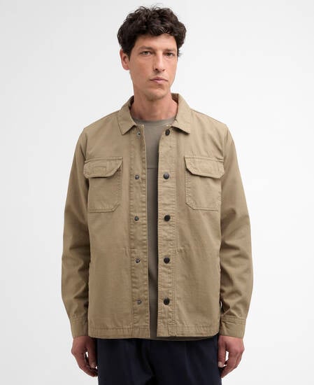 Draftmen Cotton Slub Overshirt Grey Olive