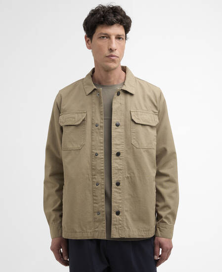 Draftmen Cotton Slub Overshirt Grey Olive