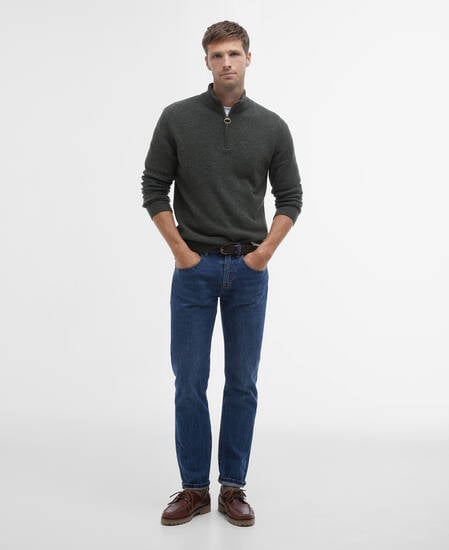 Essential Tisbury Half-Zip Jumper Dark Seaweed