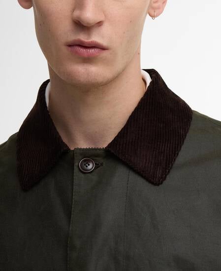 Barbour x Baracuta Tyne Waxed Car Coat Archive Olive