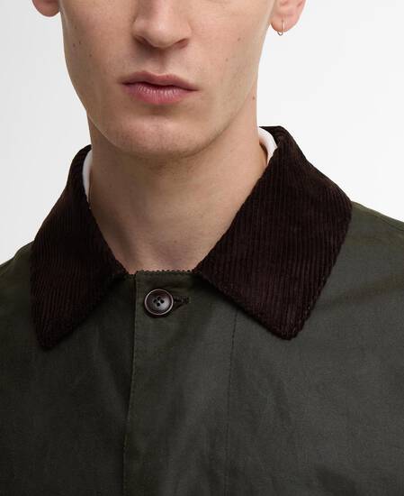Barbour x Baracuta Car Coat Tyne Waxed Archive Olive