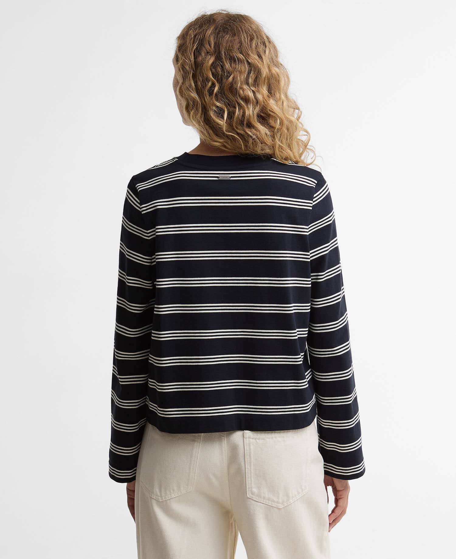 Dartmoor Striped Long-Sleeved T-Shirt Dark Navy/Original Ecru Stripe image number 2