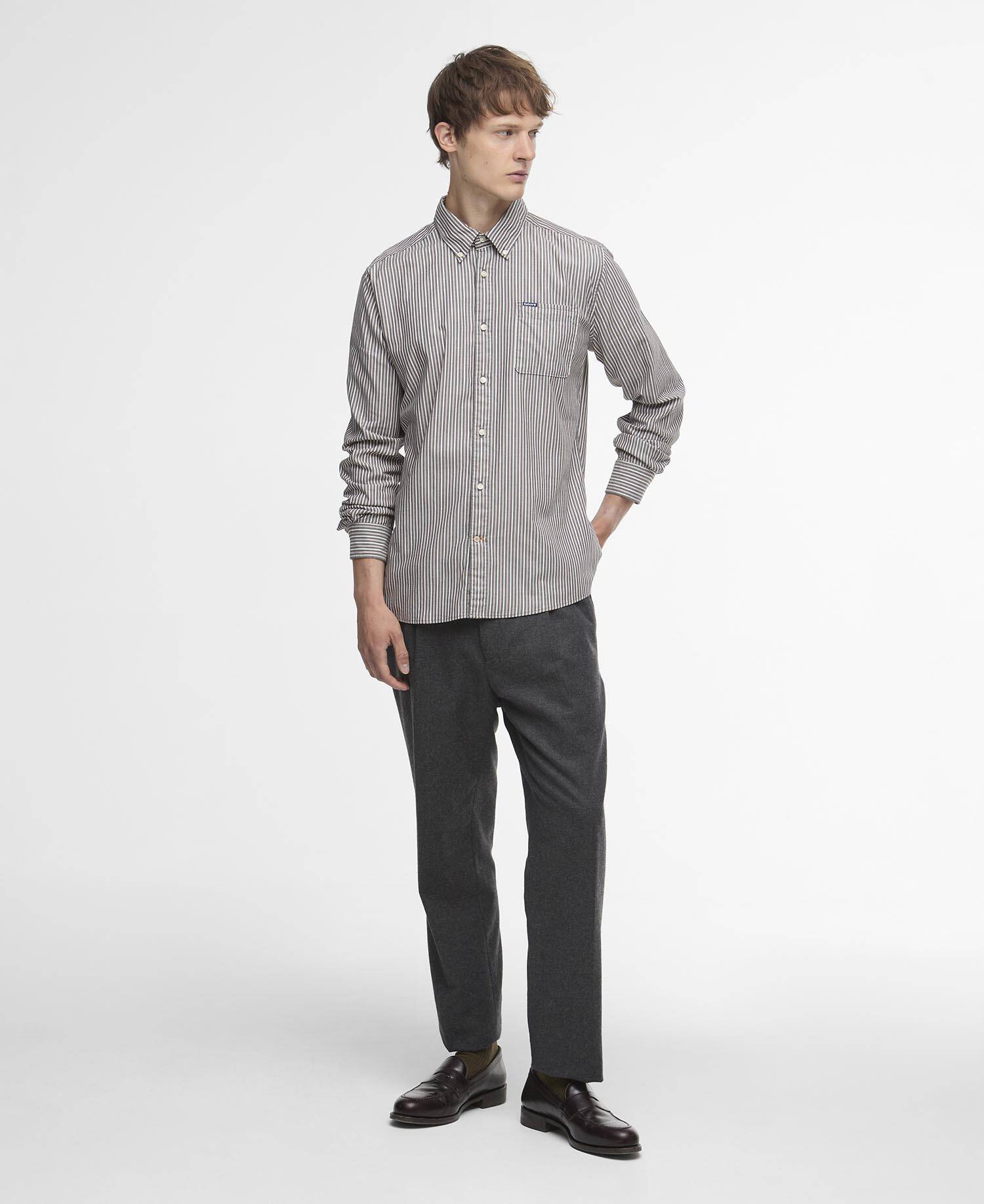 Longfield Striped Tailored Shirt Whisper White image number 1