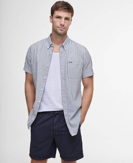 Shorts in seersucker con vestibilit&agrave; comoda 