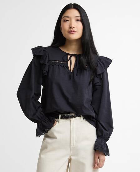 Carleen Ruffled Blouse Dark Navy