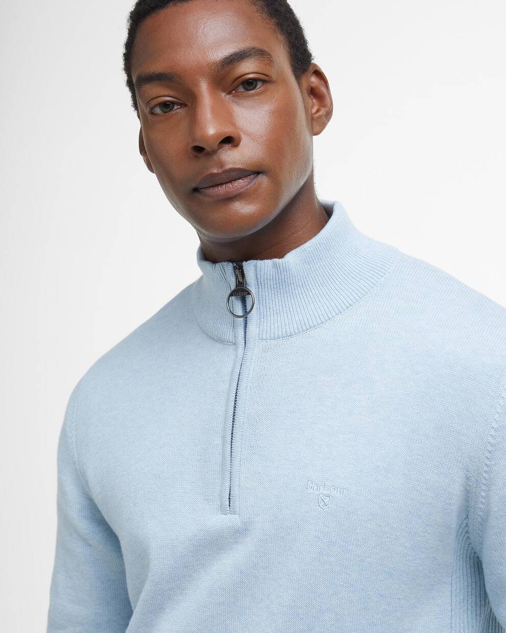 Felpa in cotone con mezza zip