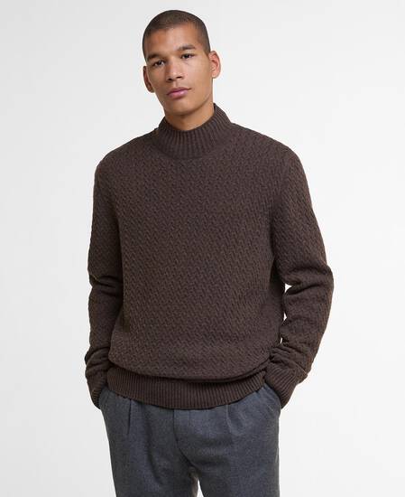 Stonesand Funnel-Neck Jumper Dark Oak