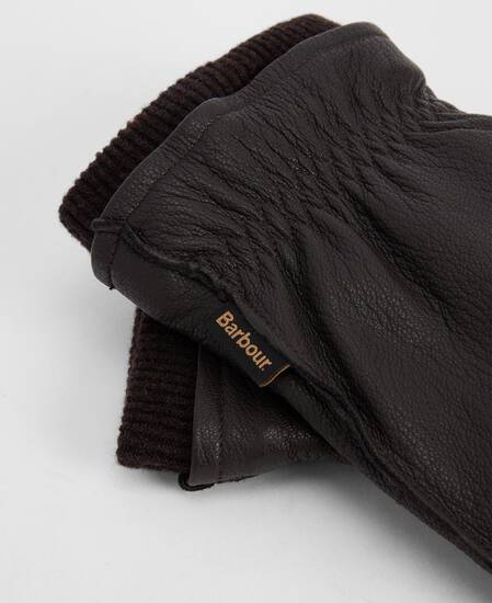Highfield Leather Gloves Dark Brown