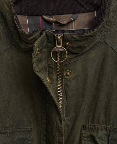 Barbour Re-Loved Defence Waxed Jacket - Size 18 Olive Barbour Re-Loved Defence Waxed Jacket - Size 18 Olive