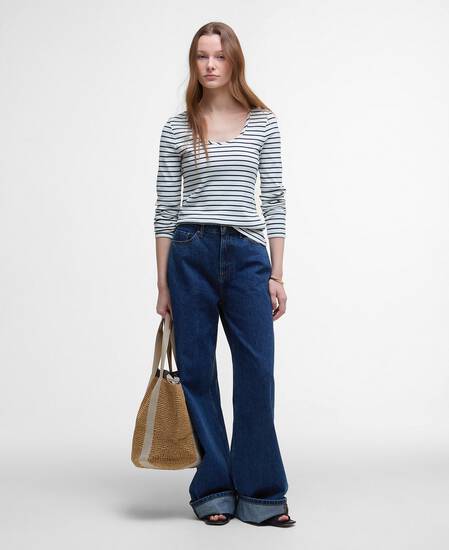 Blake Striped Long-Sleeved T-Shirt Cloud Stripe
