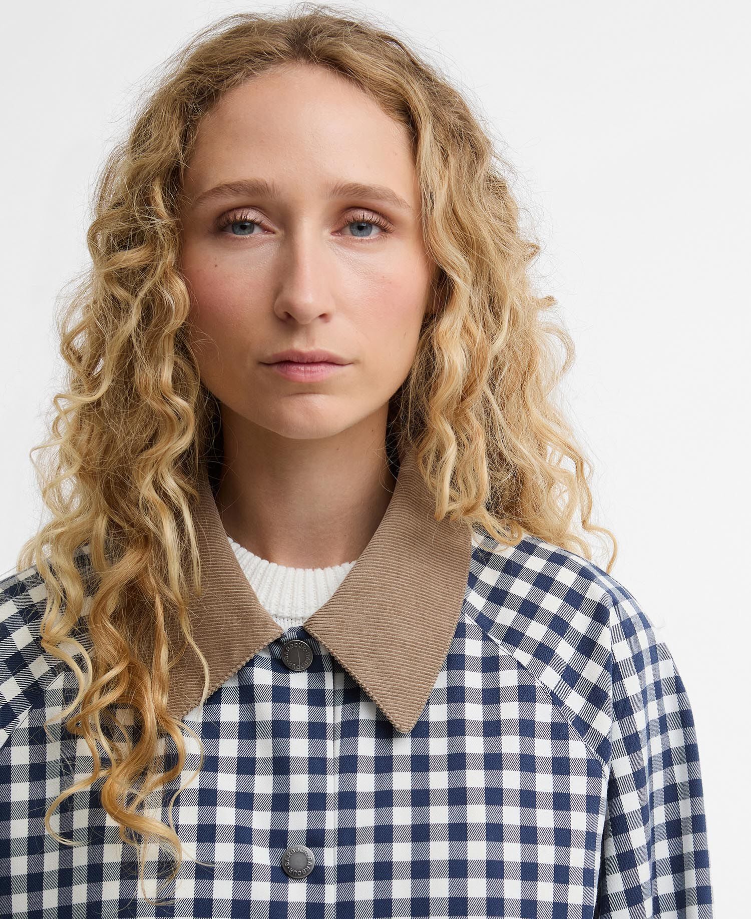 Ovingham Casual Jacket Gingham Navy/ Neutral