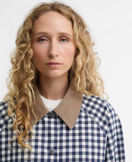 Ovingham Casual Jacket Gingham Navy/ Neutral