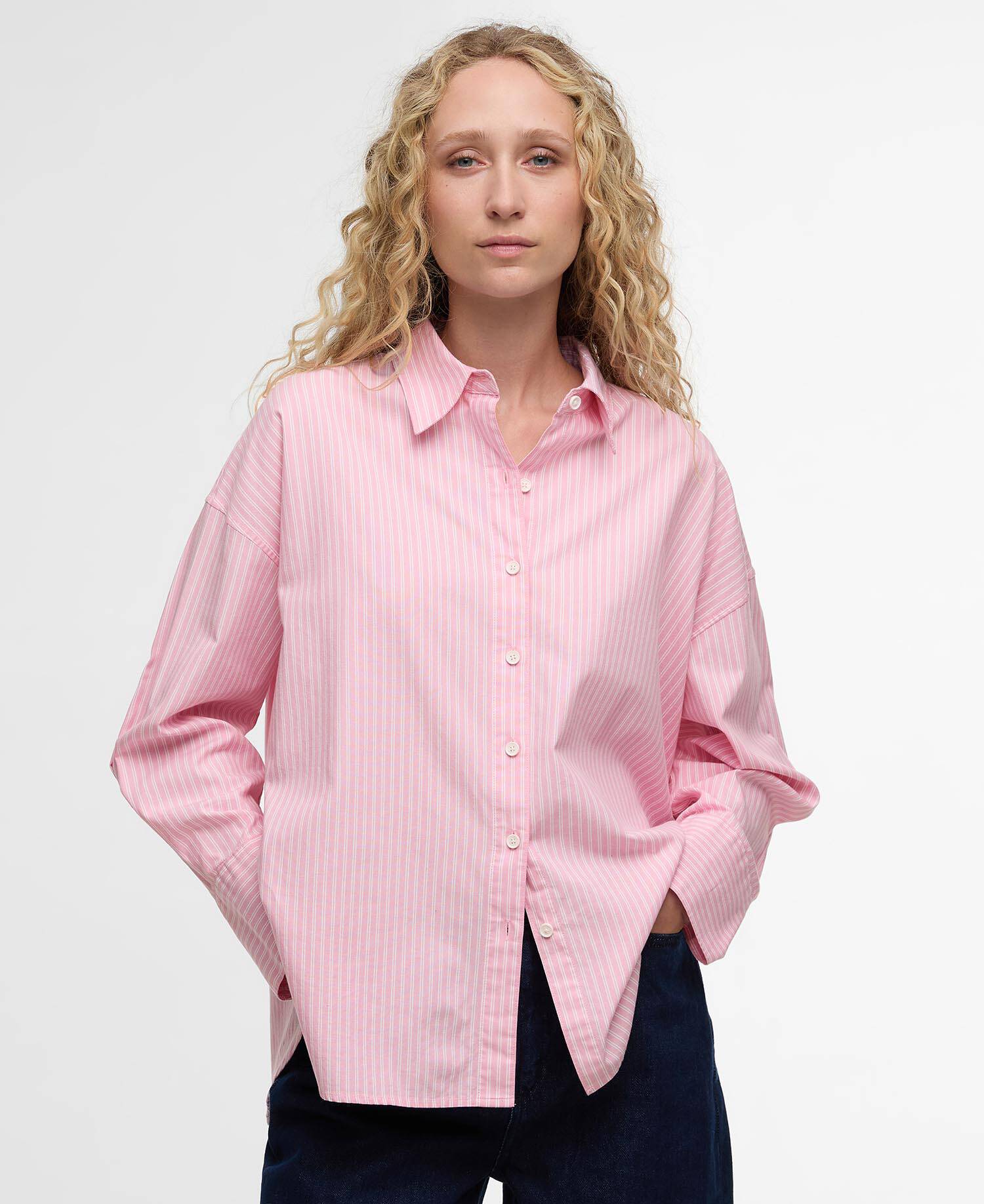 Rosie Striped Boxy Shirt Cherry Blossom Stripe image number 0