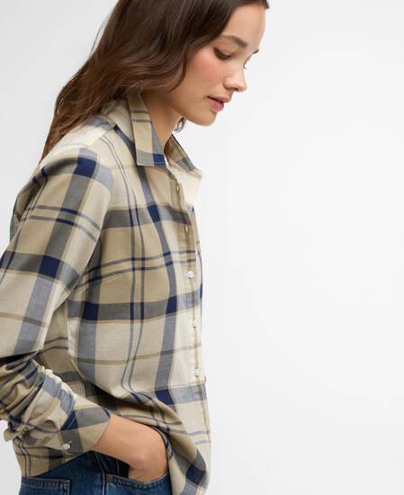 Bredon Regular Long-Sleeved Shirt Dress Navy Tartan